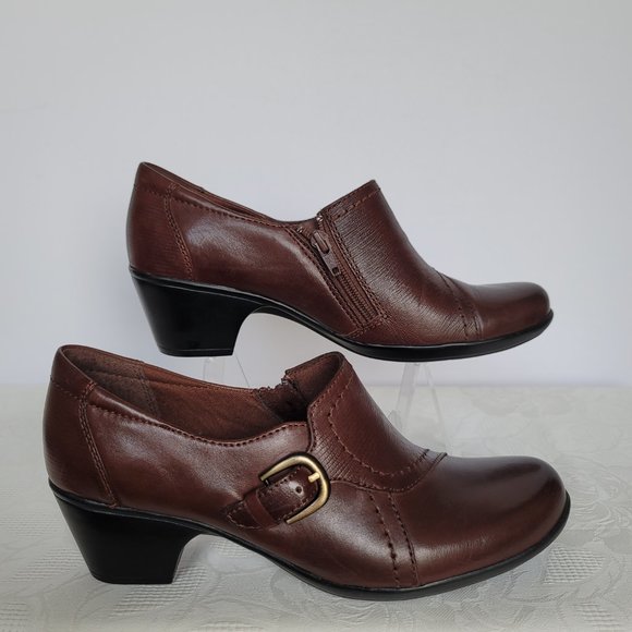 CLARKS Bendables Slip-On Buckle Detail- Brown color- Women's Size 9M - Picture 10 of 14